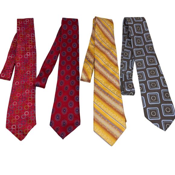 Ted Baker Other - Ted Baker Silk Ties LOT 4 Geo Mid Mod Stripe Dot Paisley Classic Old Money Suit